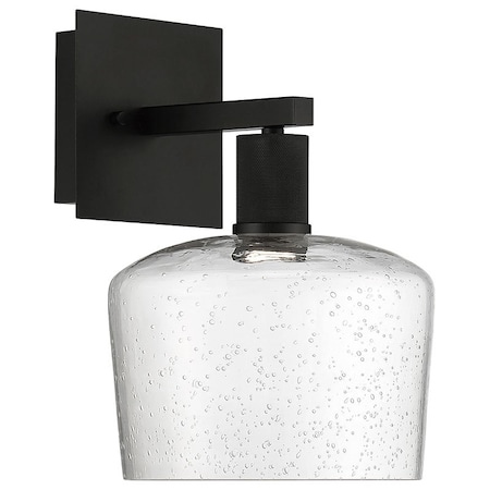 Access Lighting Port Nine Chardonnay, Chardonnay LED Wall Sconce, Matte Black Finish, Seeded Glass 63144LEDD-MBL/SDG